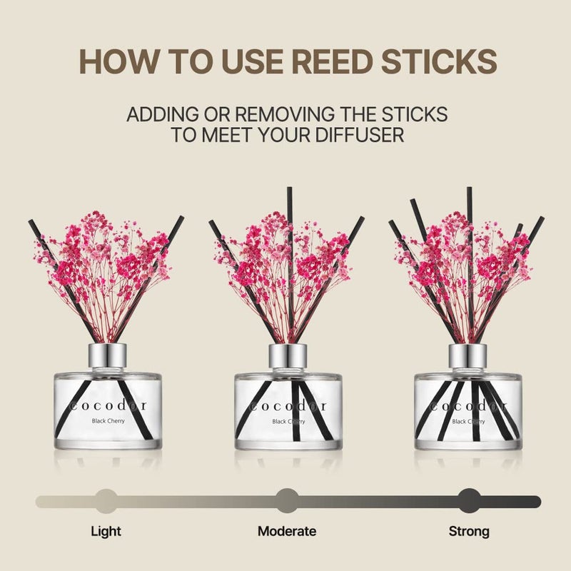 COCODOR Preserved Real Flower Reed Diffuser/April Breeze / 6.7oz(200ml) / 2 Pack/Reed Diffuser Set, Oil Diffuser & Reed Diffuser Sticks, Home Decor & Office Decor, Fragrance and Gifts - Image 4